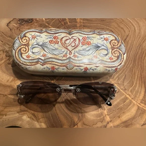 Brighton Orchard Silver Oval Rimless Metal Sunglasses